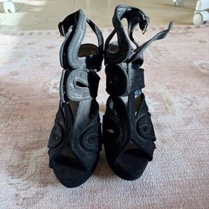 Zara Black Sculpted Heels